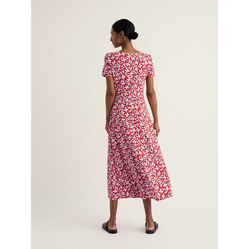 Seasalt Cornwall S/S Veronica Dress Posy Press Boat Red image number 1